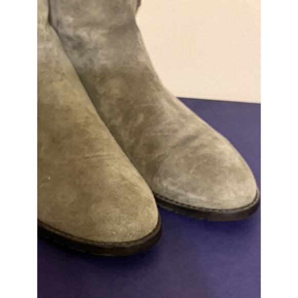 Stuart Weitzman •6• Mane Fringe Over the Knee Taupe Beige Suede 50/50 Boots NEW - Picture 12 of 16